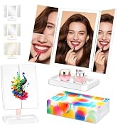 BERTHALESS Thoughtful Birthday Gifts for Women Lighted Makeup Mirror, Dimmable Vanity Mirror, 3 C...