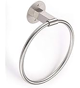 HANZE Bathroom Hand Towel Ring, Wall Mounted Adhesive Hanging Round Towel Circular Holder, Polish...