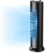 DR.PREPARE? Tower Fan, 28?dB Quiet Desk Fan, 3-Speeds, 80° Oscillation, Detachable Washable Blade...