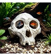 Wowagoga Resin Skull Cave Decor, Gothic Skull Terrarium Cave, Halloween Skeleton Cave Ornament, A...