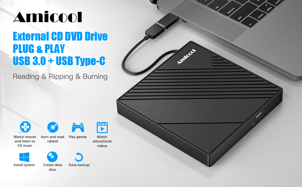 External CD DVD DRIVE USB 3.0 + Type-C