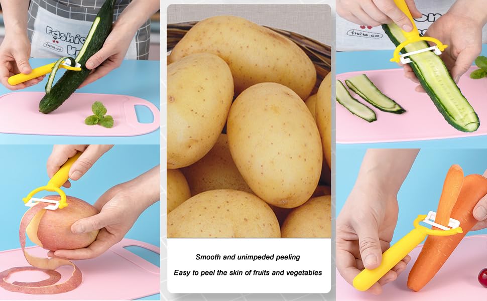 Zittop 2PCS Ceramic Blade Vegetable Peelers for Fruits