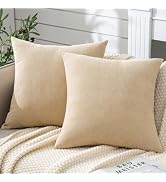 GAWAMAY Decorative Square Throw Pillow Covers 18"x18" Inch Set of 2, Super Soft Chenille Pillows ...