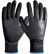 KAYGO Waterproof Work Gloves for Men and Women, Rubber Coated Non-slip Working Gloves for Garden,...