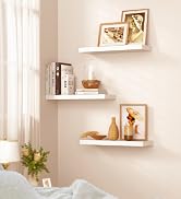 white floating shelves