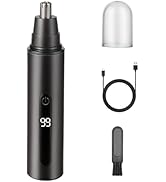SYAWS Nose Hair Trimmer for Men and Women,USB Rechargeable Eyebrow & Facial Hair Remover with LED...