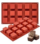 Puyeipt 2 Pack Square Silicone Molds, 1.4" x 1.4" x 1" Cube Baking Molds for Bite Size Chocolate,...