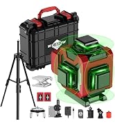 Weiddw 16 Lines Laser Level with Tripod 360 Self-Leveling, 4x360°4D Green Cross Line Vertical & H...