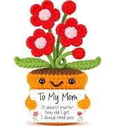 Mom Gifts from Daughter Son Mom Birthday Gifts - Handmade Crochet Flower - Birthday Gift Bonus St...