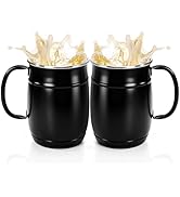 ZEAYEA 2 Pack Stainless Steel Beer Mug with Handle, 34 oz Unbreakable Drinking Cups for Coffee Wh...