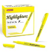 70 Pack Highlighters, Shuttle Art Yellow Highlighters with Versatile Chisel Tip, Highlighter Mark...