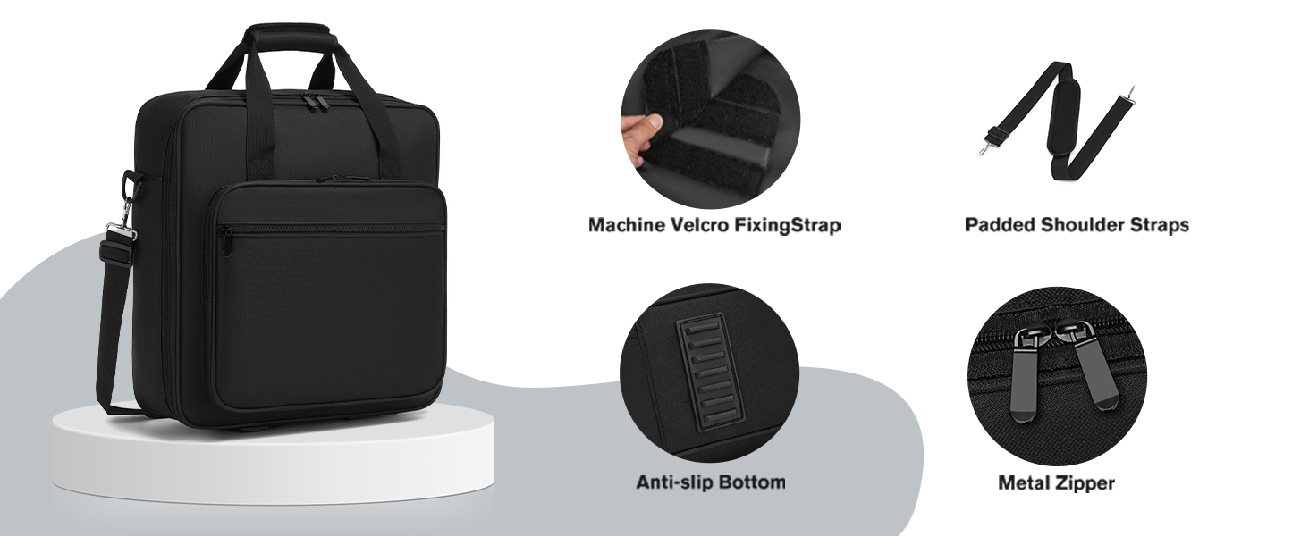 The Bag features a scratch-resistant polyester fabric exterior with 0.4 inch thick foam padding