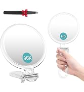 Auxmir 1X/30X Magnifying Mirror for Travel with Handle, Double Sided with 1X/30X Magnification an...