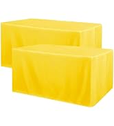 Jieqier Fitted Tablecloth for 72" x 30" Rectangle Tables - Water Resistant Washable Rectangle Tab...
