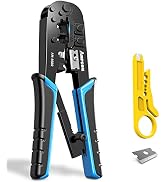 AMPCOM RJ45 Crimping Tool, 8P/6P-RJ11, RJ12 Crimper Cutter Stripper AM-568R