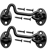 2Pack 4in Barn Door Latch Door Lock Hardware, Sliding Door Lock Eye Hook Latch with Screws, Rust-...
