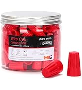 HKS 100 PCS Red Wire Caps - AWG 18-8,Twist-On Screw Nuts Insulated Insertion Electrical Wire Conn...