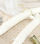 Satin padded hangers for women's clothes with clips for pants and skirts, bridal hanger for dresses