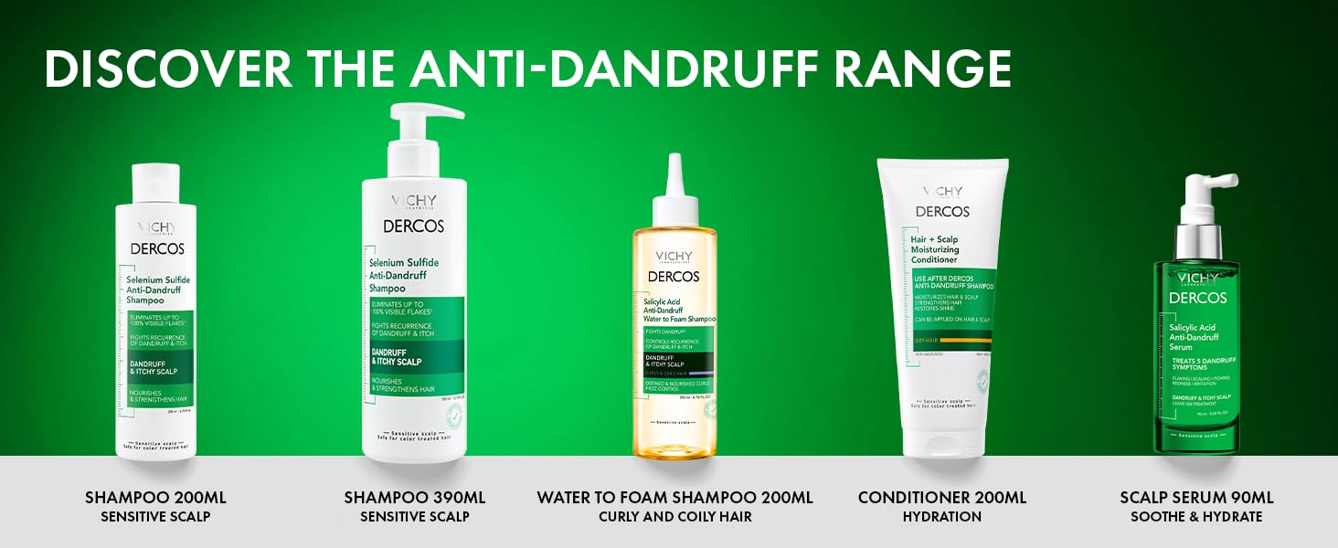vichy dercos anti dandruff shampoo conditioner treatment water to foam shampoo antifungal