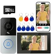 Wired Smart Video Doorbell Intercom System,1080P Video Doorbell Camera with 7" Touch Screen Monit...