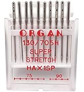 Fbshicung 10PCS Organ Needles Serger #75 - #90 Combo HAx1SP Needles for Elastic Knitted Fabric An...