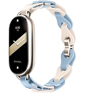 PINHEN Silicone Strap Compatible with Xiaomi Smart Mi Band 8 - Ring Buckle Adjustable Watch Brace...
