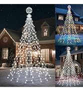 Lomotech Color Changing Christmas Tree Lights - 10Ft 444 LED with 7.8" Ball, Remote Controll Wate...
