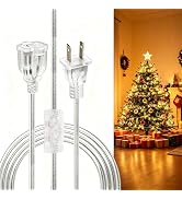 6 Feet Clear Extension Cord, Transparent Lamp Cord, 3A 125V 375W, 2-Prong 18 AWG Transparent Wire...