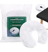 Noverlife 100PCS Disposable Fitted Face Cradle Covers, Non-woven Ultra Soft Massage Face Covers H...