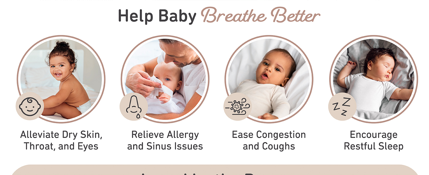 breathe a sigh of relief dry skin throat eyes ease congestion coughs relieve allergies improve sleep