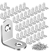 40PCS L Bracket Corner Brace, Stainless Steel L Brackets for Shelves, Metal Corner Bracket, Small...