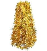 DECORA Gold Tinsel Garland for Christmas Tree Decorations Wedding Birthday Party Supplies 33 FEET
