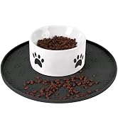 Silicone Pet Food Mat - Waterproof Dog Food Bowl Mat Cat Feeding Mat Thicker Pet Placemat Eating ...