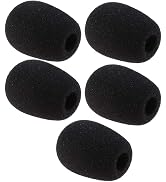 5Pack Black Replacement Microphone Sponge Wind Shield Windscreen Foam Cover for Microphone Windsc...