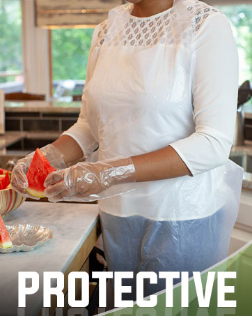 KC disposable apron and disposable gloves