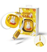 Miffy Charger Pocket Cable 65W 3.9ft USB-C to USB C, Type C Charging Cable Fast Charge (Yellow)
