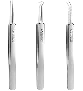 3 Pcs Silver Professional Blackhead Tweezer Professional Facial Blackhead Remover Tweezers Precis...