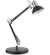 LEPOWER Metal Desk Lamp, Adjustable Goose Neck Architect Table Lamp with On/Off Switch, Swing Arm...