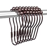 12PCS Shower Curtain Hooks Rings for Bathroom, Bronze Stainless Steel Rust Resistant Shower Curta...