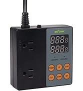BN-LINK Digital Temperature Controller Heating Cooling 2-Stage Outlet Thermostat Controller Plug ...
