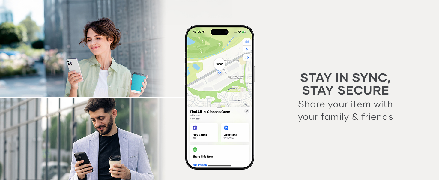 Satechi FindAll Smart Glasses Case with FindMy, Foldable, Portable, Rechargeable, Left-Behind Alerts