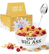 R HORSE Funny Cereal Bowl Gift Set - 44Oz Oversized Dad Themed Cereal Bowl and Engraved Spoon Car...