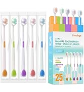 Fresings 25-Pack Ultra-Premium Disposable Toothbrushes, Individually Wrapped, Ultra-Soft Bristles...