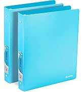 1 Inch Binders 3 Ring Soft Plastic Flexible Cover – by Enday (2, Blue)