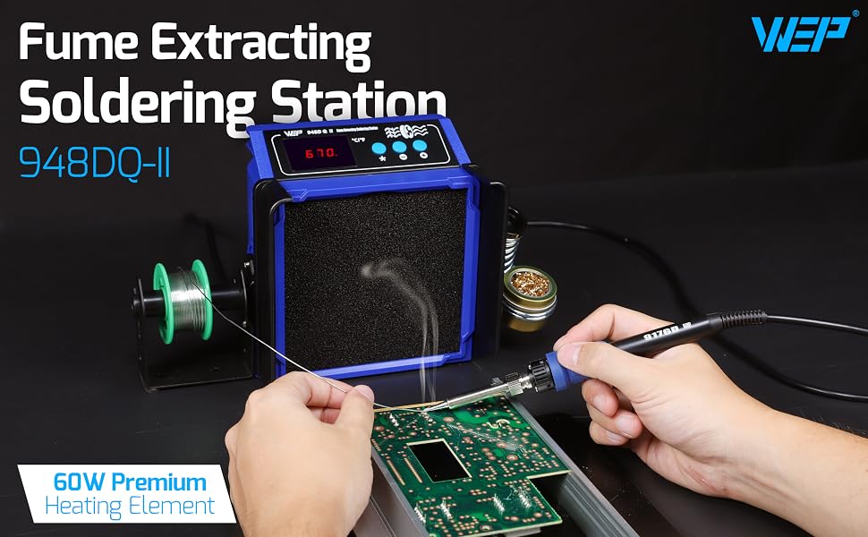 WEP 948DQ-II Double Filter Fume Extractor Soldering Station
