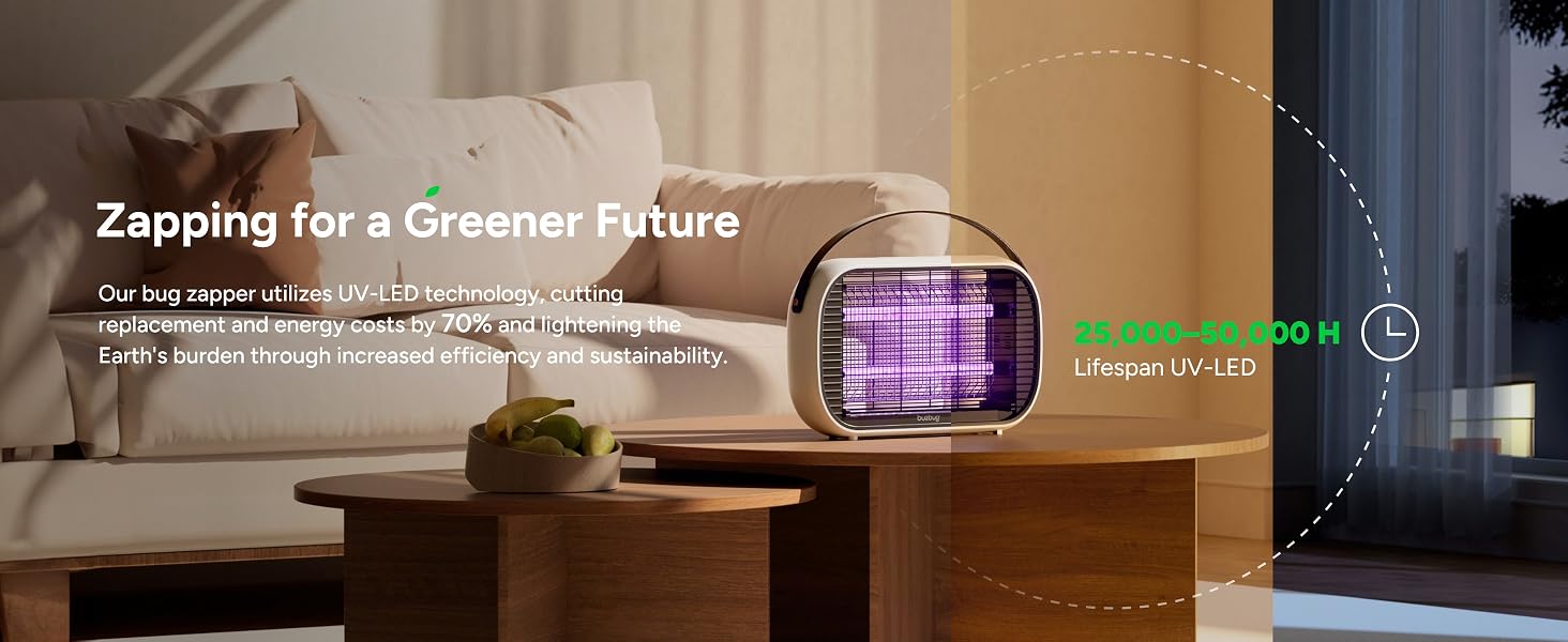 It can effectively attract a wide variety of insects, including mosquitoes, gnats, flies, and moths
