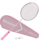 Senston N90 Badminton Racket, 6U Lightweight Badminton Racquet, Professional 100% Full-Carbon Bad...