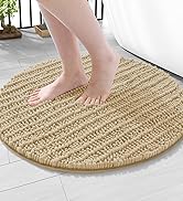 Arotive Luxury Round Chenille Bathroom Rug Mat, Extra Soft Thick Absorbent Shaggy Bath Rugs, Non-...