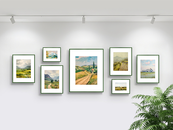 olive green photo frame blends modern minimalism with a touch of vintage charm