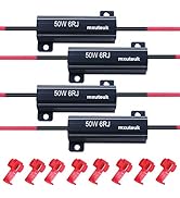 mxuteuk 4pcs 50W 6ohm Hyper Flash Resistor Car Load Resistors for Fix LED Bulb Fast Hyper Flash L...